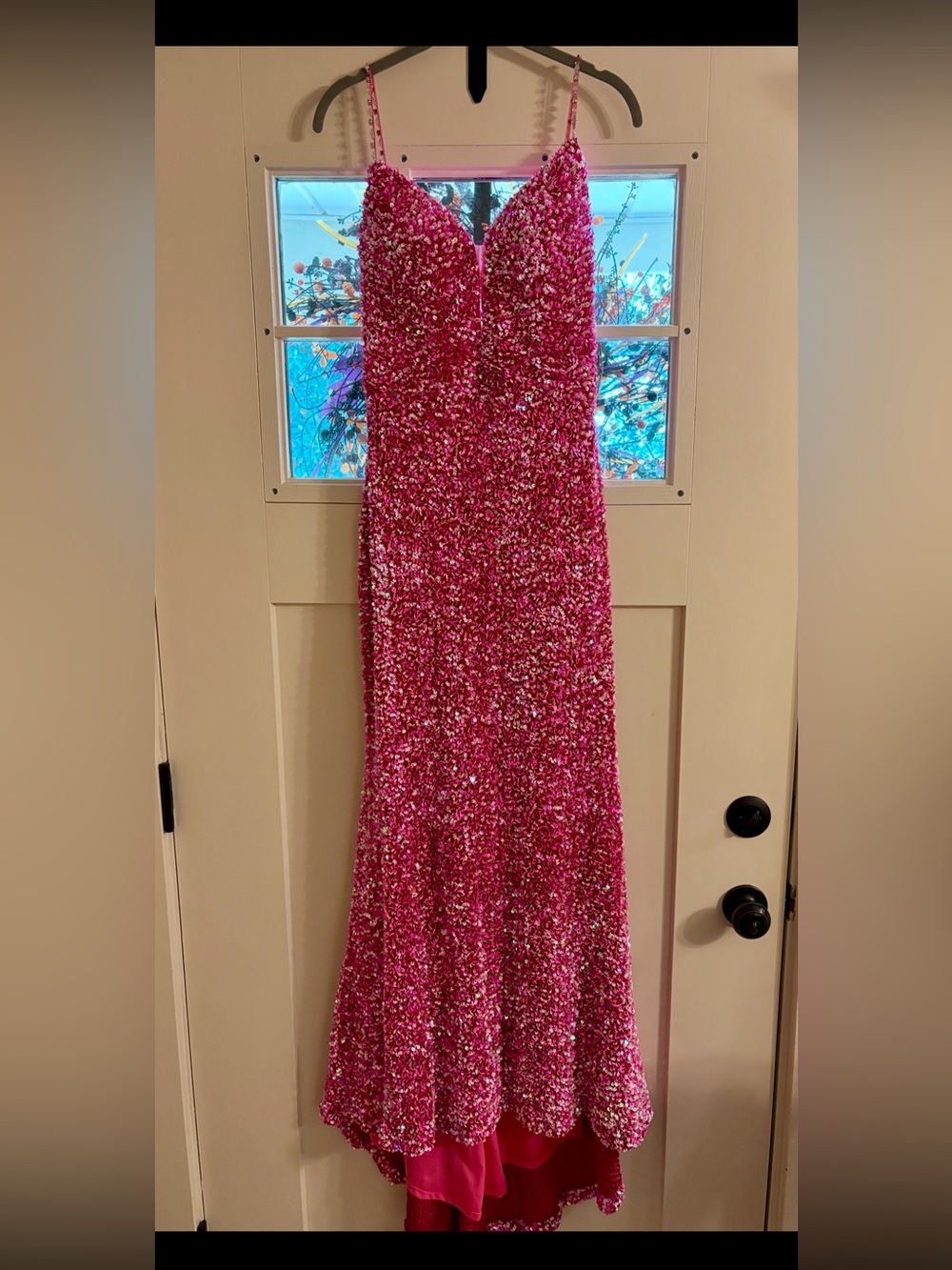 Sparkling Hot Pink Sequin Prom Dress